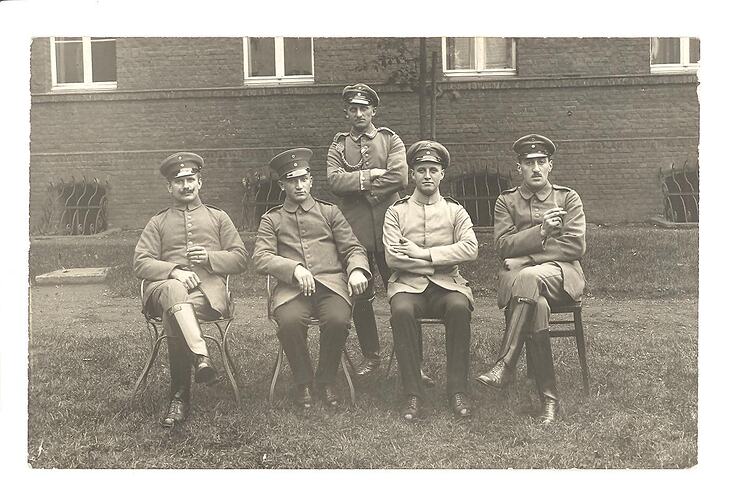 Postcard - Five Soldiers, German, World War I, 1914-1918