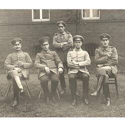 Postcard - Five Soldiers, German, World War I, 1914-1918