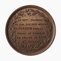 Medal - The Tomb of Desaix, Napoleon Bonaparte (Emperor Napoleon I), France, 1805