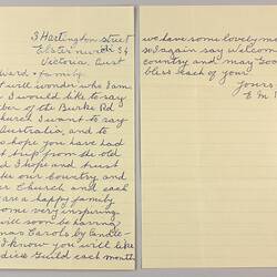 Letter - To Mr & Mrs Ward & Family from Mrs E.M. Booker, Elsternwick,19 Nov 1961