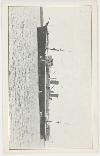 Side view of ship at sea.