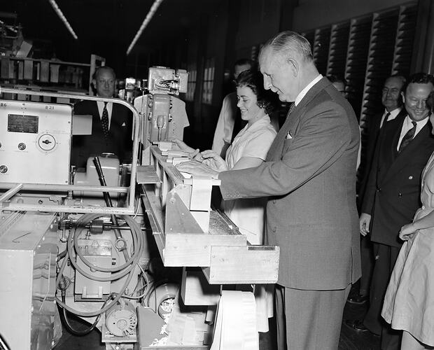 W.D. & H.O. Wills, Man Operating Machinery, Victoria, 04 Jun 1959