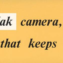 Label - Kodak Australasia Pty Ltd, 'A Kodak Camera, the Gift That Keeps on Giving', circa 1965 - circa 1969