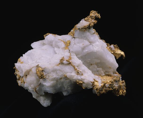 White rock with gold.