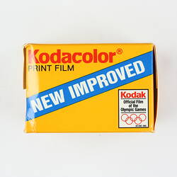 Film box printed with promotional text.