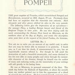 Leaflet - 'Pompeii', Orient Line, 1955