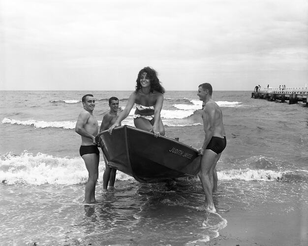 Group with a Motor Boat, St Kilda, Victoria, 28 Nov 1959