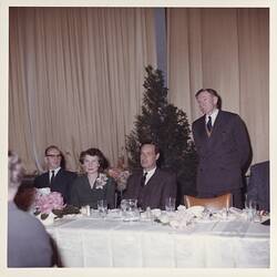 Photograph - Kodak Australasia Pty Ltd, Dr Neil Lewis Speaking at Dr Nellie Fisher's Retirement Dinner, Coburg, Oct 1962