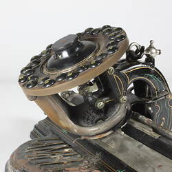 Detail of the mechanism of an old typewriter.