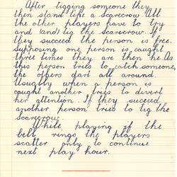 Document - Kay Smallwood, to Dorothy Howard, Description of Chasing Game 'Scarecrow', 24 Mar 1955