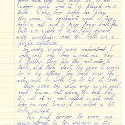 Document - Lewis Smit, to Dorothy Howard, Description of Bat & Ball Game 'Table Tennis', 25 Mar 1955