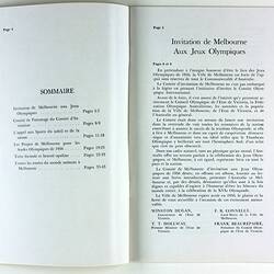 Translation - French, Invitation, The XVI Olympiad, Melbourne, 1956