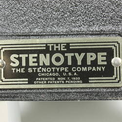 Typewriter - Stenotype Company, Stenotype, circa 1935