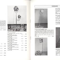 Open booklet with text and photographs of lights.