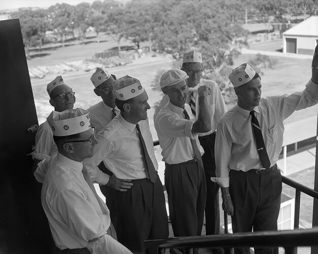 H.J. Heinz Company, Men Standing Outside, Dandenong, Victoria, 02 Mar 1960