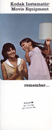 Leaflet cover with photograph of mother and daughter.