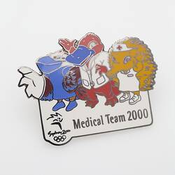 Lapel Pin - Medical Team, Sydney Olympic Games, Millie, Syd and Ollie mascots, 2000