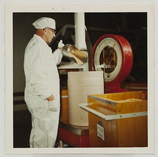Worker Weighing Gelatine, Kodak Factory, Coburg, circa 1960s