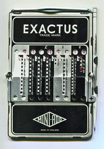 Calculator - Exactus Mini-Add, Pocket Model, circa 1950