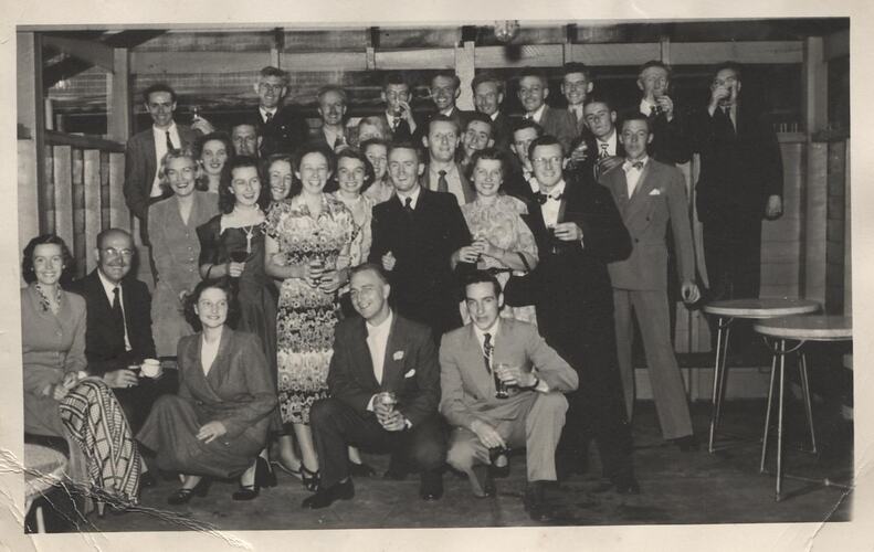 Photograph - Kodak Australasia Pty Ltd, Research Laboratory & Electronics Staff at Social Function, 1951