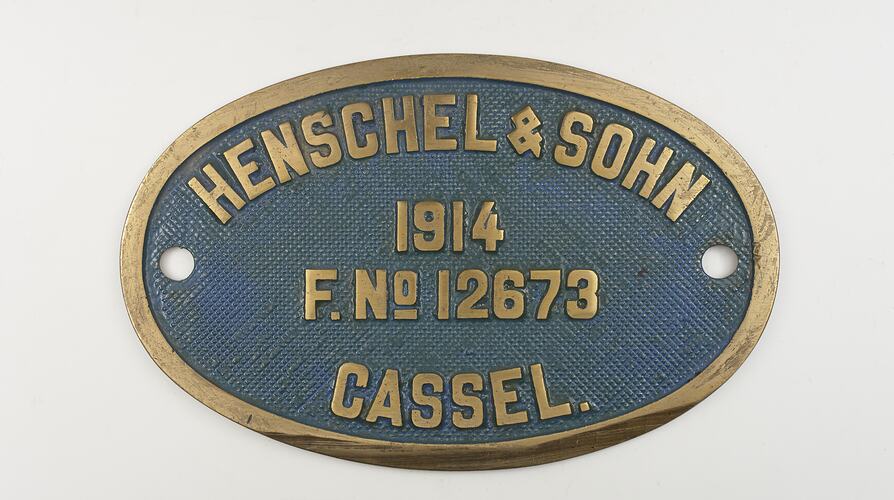 Locomotive Builders Plate - Henschel & Sohn, Kassel, Germany, 1914