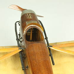 Close up of model aeroplane cockpit.