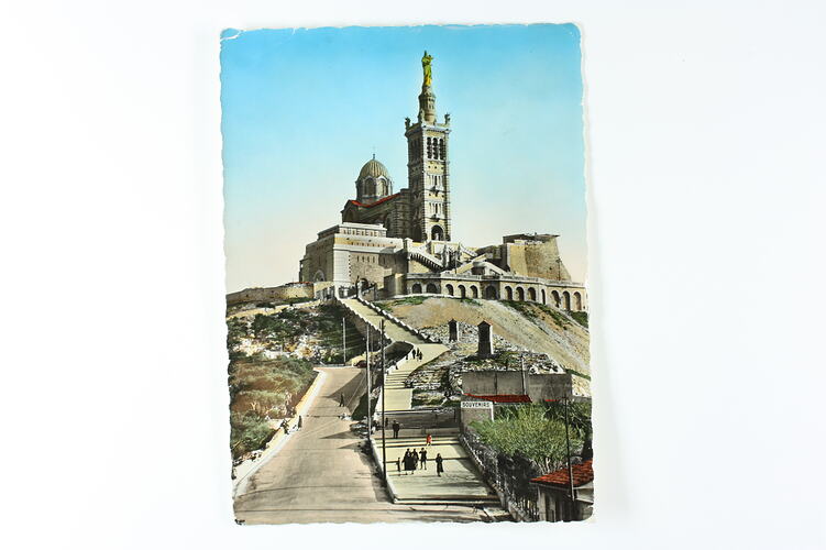 Postcard - Basilica Notre Dame de la Garde, Marseille, Jan 1956