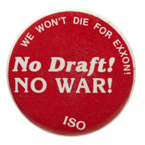 Badge - No Draft! No War!