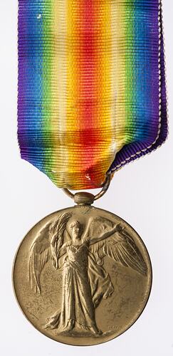 Medal - Victory Medal 1914-1919, Great Britain, Private Albert Harrison Cox, 1919 - Obverse