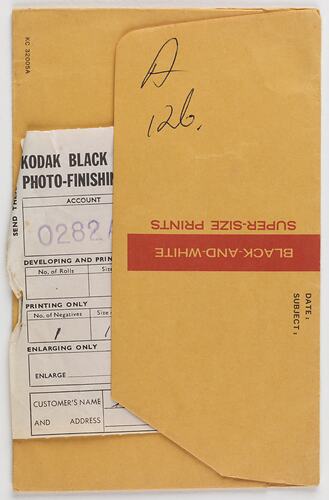 Envelope - Kodak Australasia Pty Ltd, 'Black-and-White Super-Size Prints', circa 1970s