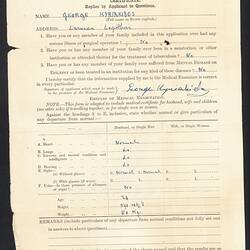 Certificate - Medical Examination, George Kyriakides, Nicosia General Hospital, Cyprus, 14 Nov 1947