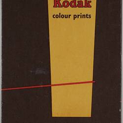 Front of dark brown Kodak film wallet.