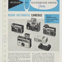 Newsletter - Eastman Kodak, 'Handbook News', 1963