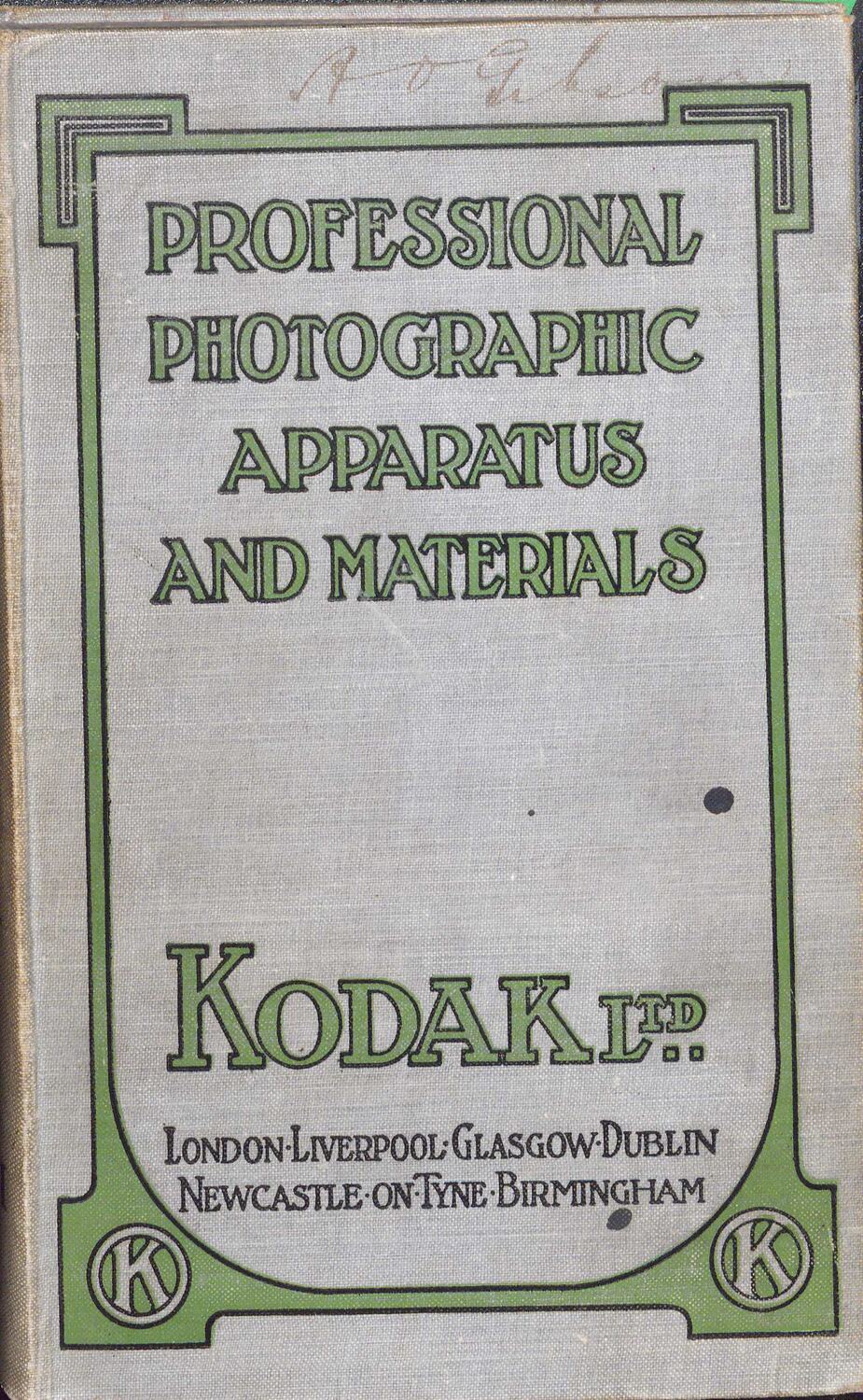 Price List Kodak Ltd, 'Professional Photographic Apparatus