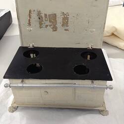 Stove - Tin, Painted Cream, McArthur Family Doll's House Doll's House, circa 1920s-1950s