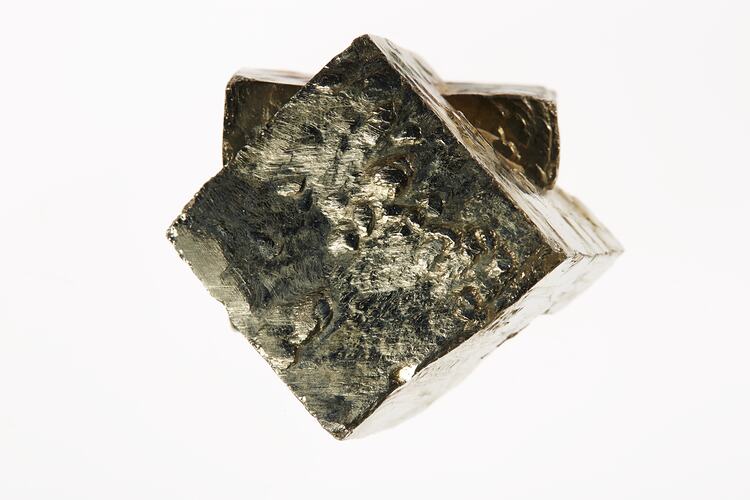 Yellow, brassy mineral with a metallic lustre.