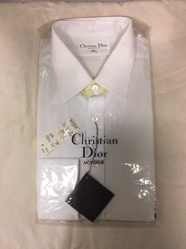 Shirt In Packet - White, Christian Dior 'Monsieur', Lindsay Motherwell, circa 1970s