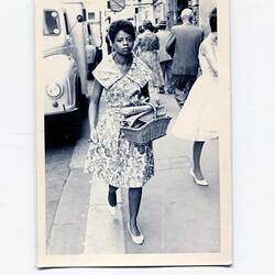 Photograph - Sylvia Boyes Walking In Street, South Africa, Late 1950s