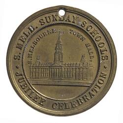 Medal - Jubilee of Queen Victoria, South Melbourne Sunday Schools, Victoria, Australia, 1887