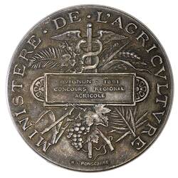 Medal - Avignon Agricultural Exhibition Silver Prize, 1891 AD