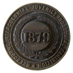 Medal - Melbourne Intercolonial Juvenile Industrial Exhibition Commemorative, Victoria, Australia, 1879