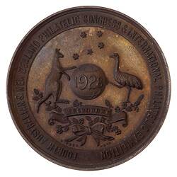 Medal - Fourth Australian & New Zealand Philatelic Congress Prize, 1928 AD