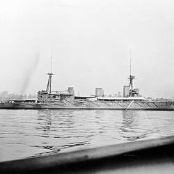 Negative - HMAS Australia in Sydney Harbour, New South Wales, 1914