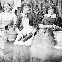 Negative - Madam Strachan's Maids, Creswick, about 1890