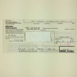 Driver's Certificate - Road Traffic Authority, Romanos Eid, Melbourne, 14 Dec 1984