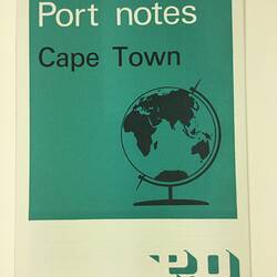 Booklet - Port Notes, Cape Town, SS Arcadia, 1967