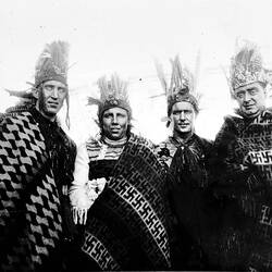 Negative - Group Wearing Native American Dress, St Kilda, Victoria, 1933