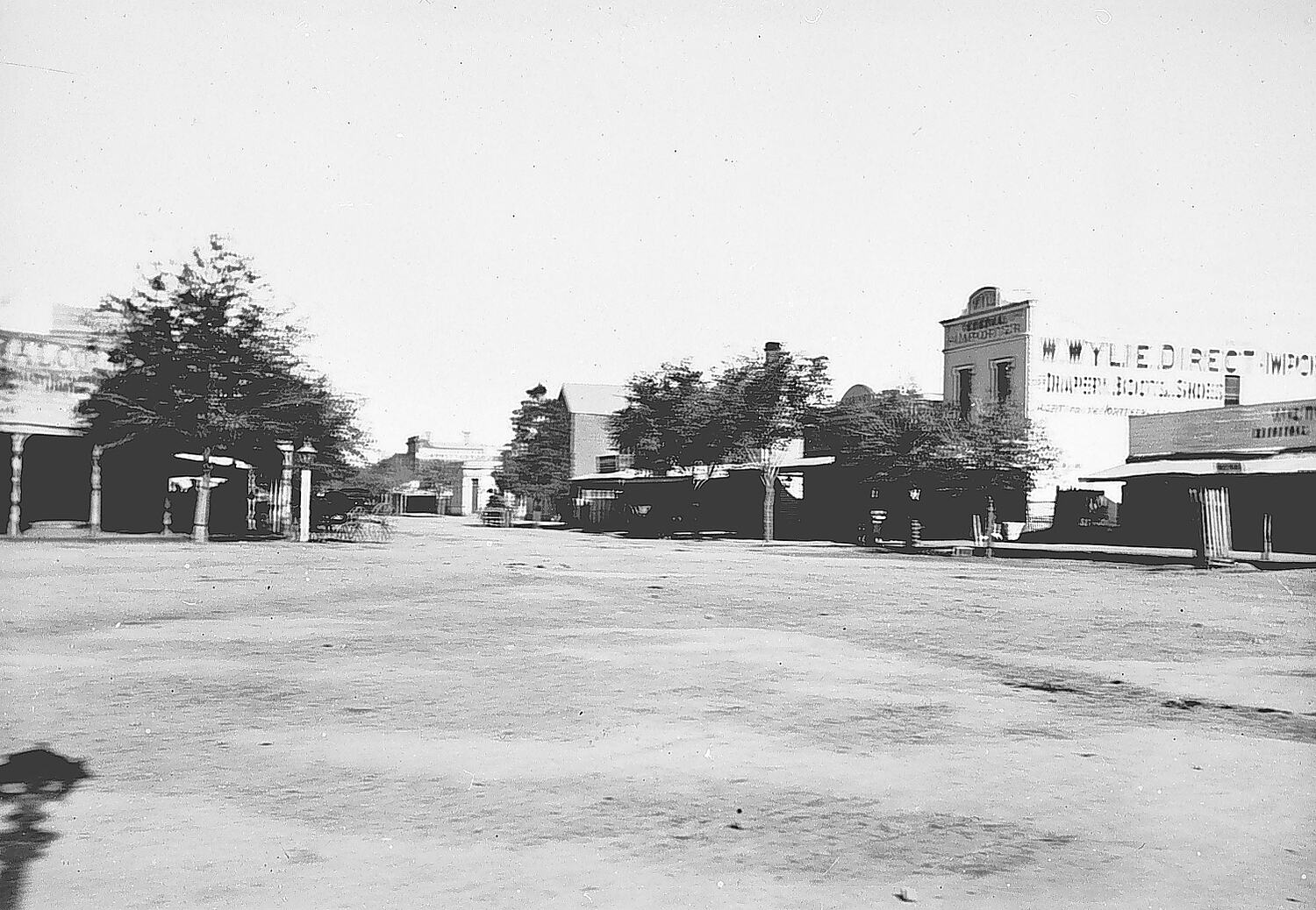 Negative - View of High Street, Charlton, Victoria, Apr 1898