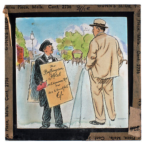 Lantern Slide - Universal Opportunity League, Man with Advertising Board