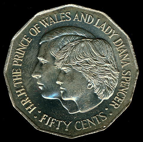 Coin - 50 Cents, Royal Wedding of Prince of Wales & Lady Diana